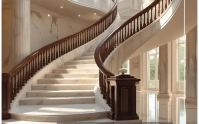 الرخام في الدرج الداخلي: فخامة من أول خطوة