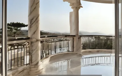 الرخام في الشرفات والفرندات المفتوحة