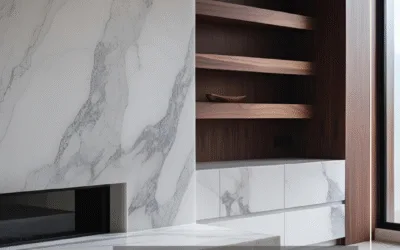 دمج الرخام مع الخشب في ديكور المنازل الحديثة