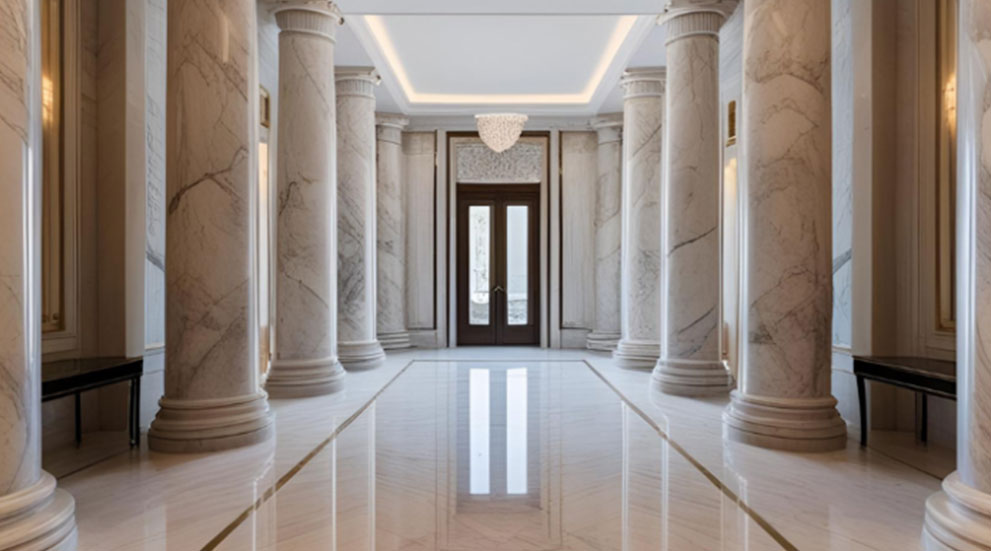 الرخام رمز الرفاهية والفخامة في القصور والفنادق الفاخرة